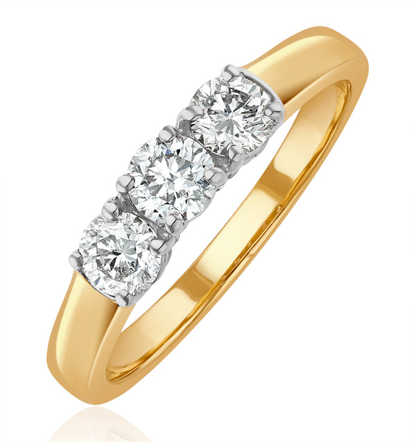 Chloe 18K Gold 3 Stone Diamond Ring 0.75CT H/SI